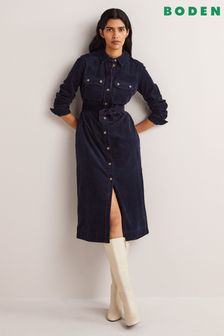 Boden Midi-Hemdkleid aus Cord, Blau (C46502) | 175 €