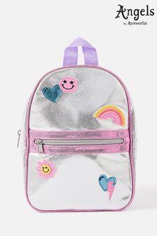 Angels by Accessorize Girls Silver Emoji Badge Backpack (C46517) | 24 €