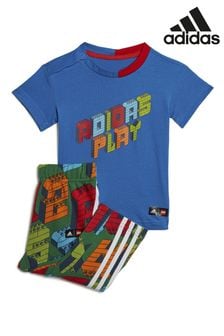 adidas Blue/Green x Classic LEGO® Little Kids Tee and Pants Set (C46553) | 92 zł
