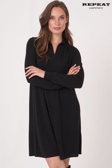 Repeat Cashmere Black 100% Wool Merino Dress (C46757) | 254 €