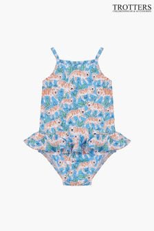 Trotters London Little Blue Tiger Peplum Swimsuit (C46818) | €24