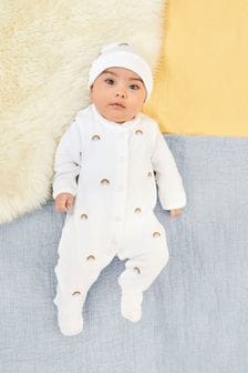 彩虹 - Jojo Maman Bébé棉質刺綉嬰兒連身睡衣 (C47170) | NT$980