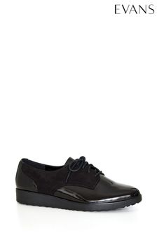 Evans Wide Fit Denver Flat Black Shoes (C47190) | €25