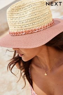 Natural Chain Detail Panama Hat (C47361) | €22