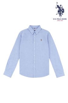 U.s. Polo Assn. White Lifestyle Peached Oxford Shirt (C47542) | kr730 - kr880