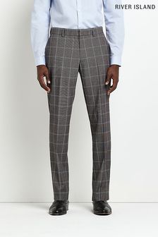 River Island Rafa Grey Check Suit: Trousers (C47713) | €26