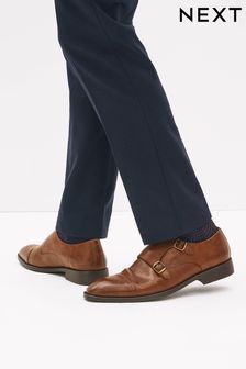 Tan Brown Double Monk Toe Cap Shoes (C47757) | AED149