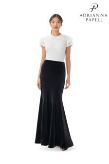 Adrianna Papell Black Stretch Velvet Skirt (C47814) | €162