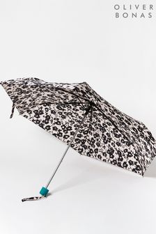 Oliver Bonas Graphic Daisy Print Black Umbrella (C48031) | CA$54