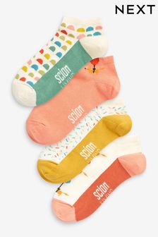 Cream/Pink Scion Trainer Socks 4 Pack (C48293) | $12