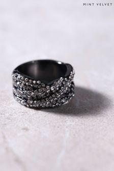 Mint Velvet Silver Tone Crystal Spiral Ring (C48503) | 39 €