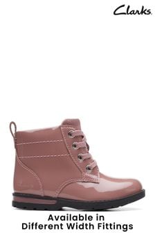 Clarks Toddler Pink Multi Fit Patent Boots (C48813) | €79