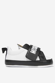 Baby Leather Teddy Strap Trainers In White (C48897) | 196 €