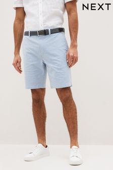 Light Blue Belted Chino Shorts with Stretch (C48931) | 64 zł