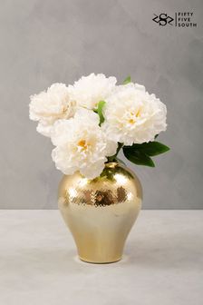Fifty Five South Gold Finish Small Ceramic Vase