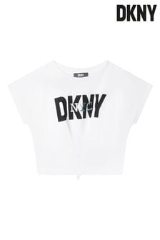 Dkny Cropped-T-Shirt mit geschnürter Vorderseite und Logo (C49014) | 20 € - 24 €