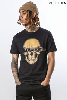 Religion Black Regular Fit Classic Crew Neck T-Shirt (C49145) | €50