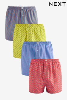 Summer Print 4 pack Pattern Woven Pure Cotton Boxers (C49215) | $42