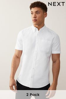 White/Blue 2 Pack Short Sleeve Oxford Shirt Multipack (C49240) | €39