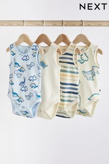 Modrá - Baby Vest Bodysuits 4 Pack (C49526) | 570 Kč - 720 Kč