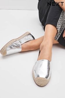 Silver Forever Comfort® Flat Espadrille Shoes (C49760) | €13