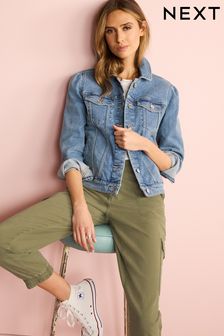 Mittelblau - Jeansjacke mit Puffärmeln (C50075) | 48 €