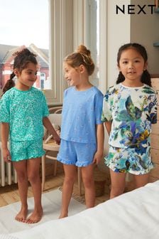 Blue Floral Short Pyjamas 3 Pack (9mths-16yrs) (C50092) | $46 - $58