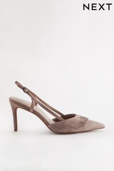 Sand Forever Comfort Fringe Slingback Heels (C50129) | €51