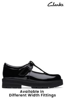 Clarks Black Patent Multi Fit Prague Brill Shoes (C50132) | €77