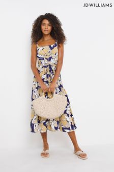 JD Williams Yellow Floral Tiered Strappy Sun Dress (C50271) | 52 €