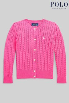 Polo Ralph Lauren Girls Pink Cable Knit Logo Cardigan (C50513) | 312 zł - 345 zł