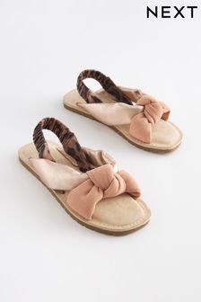 Rose Gold Leather Knotted Sandals (C50609) | €15 - €19
