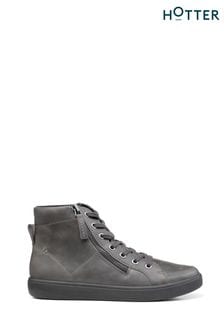 Hotter Grey Rapid Lace/Zip Boots (C50641) | LEI 591