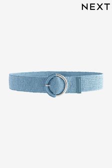 Blue Raffia Wide Belt (C50751) | $24