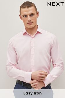 Розовый - Зауженный крой, прямые манжеты - Хлопковая рубашка с одними манжетами (C50774) | €20