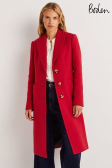 Boden Red Wool Blend Fitted Coat (C50792) | 322 €