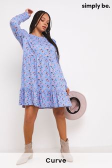 Simply Be Blue Supersoft Printed Smock Dress (C50807) | 18 €