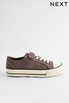 Brown One Strap Elastic Lace Trainers (C50946) | $34 - $46