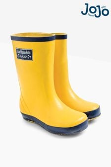 JoJo Maman Bébé Yellow Contrast Trim Lined Wellies (C51030) | $33 - $37