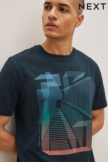 Marineblau - Regular - Gemustertes T-Shirt (C51076) | 23 €