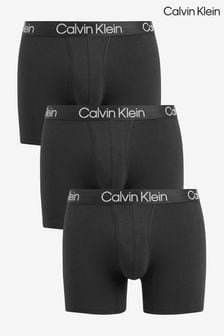 حزمة من 3 سراويل داخلية بوكسر سوداء Modern Structure من Calvin Klein (C51088) | د.ك 19