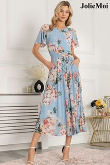 Jolie Moi Blue Anaiah Mesh Maxi Dress (C51109) | €48