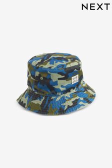 Blue/Green Camouflage Printed Bucket Hat (3mths-16yrs) (C51331) | €7 - €10