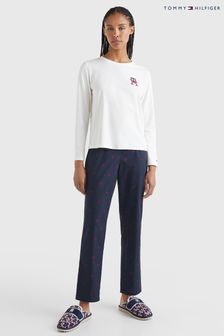 Tommy Hilfiger White Pyjama Gift Box With Slippers (C51434) | €54