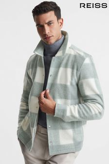 灰綠色/白色 - Reiss Scott磨毛方格图案衬衫式外套 (C51449) | NT$10,680
