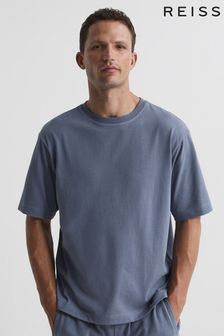 Porzellanblau - Reiss Tate Stückgefärbtes T-Shirt in Relaxed Fit (C51501) | 65 €