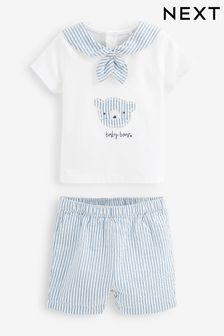 藍色 - 2件式嬰兒T恤和短褲套裝 (C51527) | HK$157 - HK$175