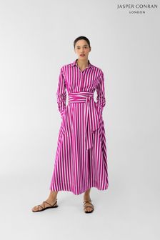 Jasper Conran London Blythe Cotton Full Skirt Shirt Dress (C51567) | $304