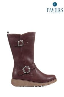 Pavers Red Wedge Heel Calf Boots (C51627) | 81 €
