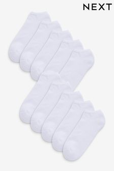 White 10 Pack Cushioned Trainers Socks (C51711) | SGD 35